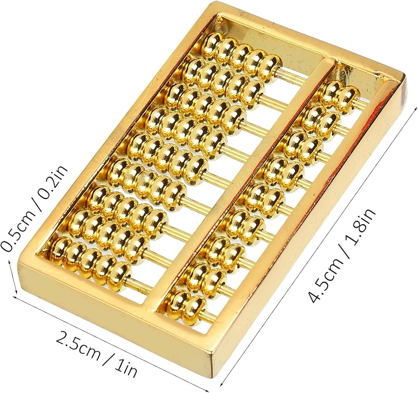 GLOGLOW Chinese Ancient Abacus, 1.8x1in Mini Brass Abacus 9 Gears Chinese Math Calculating Tool Educational Learning Kids Adult Collection