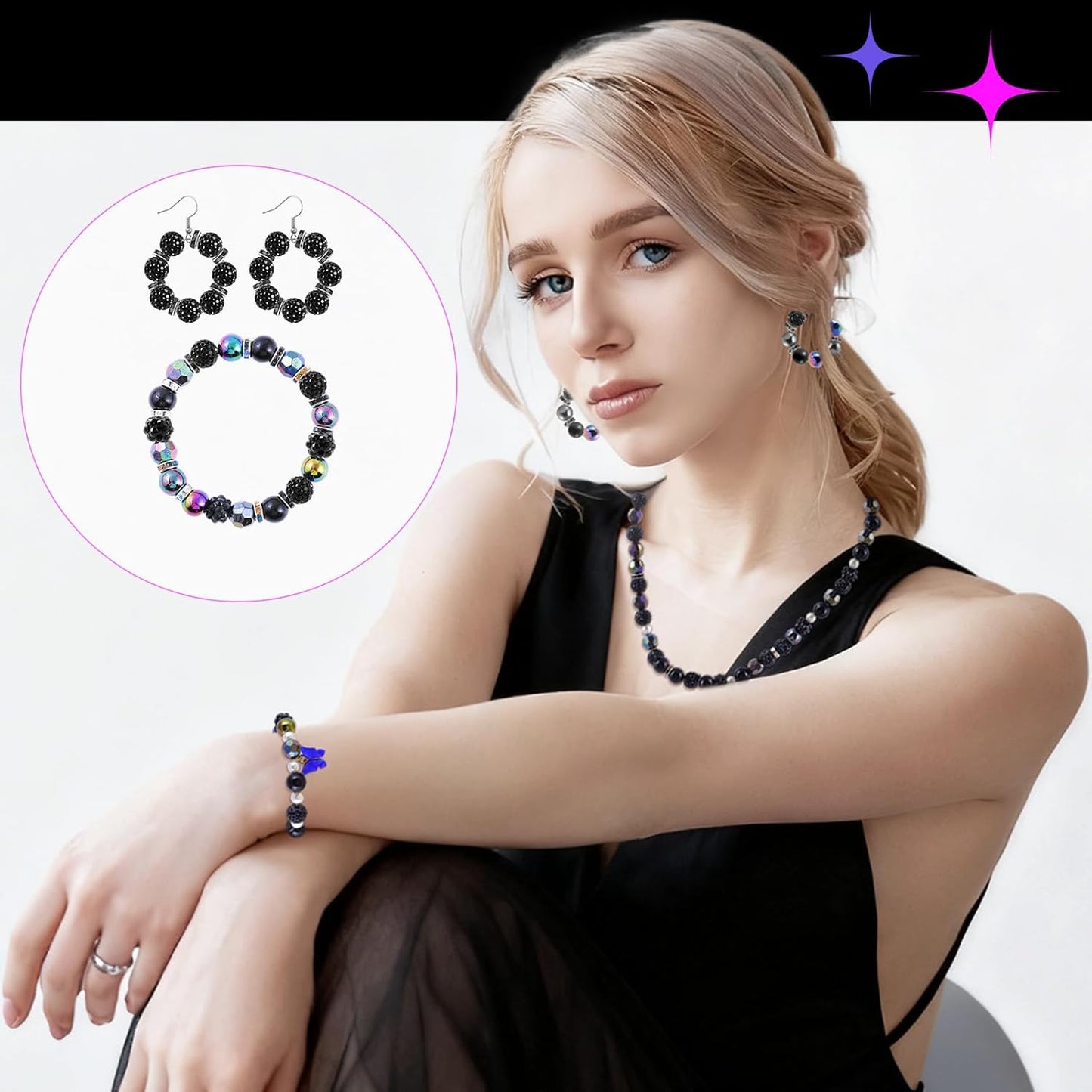 300 Pcs Diamonds Beads for Jewelry Making, Included 10 mm Red Rhinestone Beads for Bracelets, Bubblegum Bead for Pen Making, Pearl and Spacer Bead for Bracelet Necklace Earring Crafting