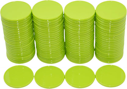 Smartdealspro Set of 100 1 Inch Opaque Plastic Learning Counters Mini Poker Chips Game Tokens with Storage Box (Pink)