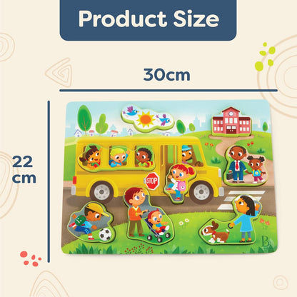 B. toys – Peek & Explore – School BusChunky Puzzle for Toddlers,Educational & Developmental Toys for Kids – 2+ Years