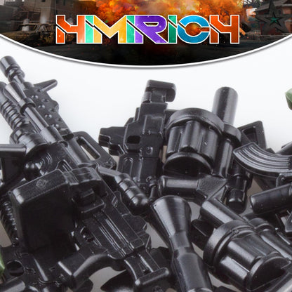 Weapons Pack Military Toy Set Building Blocks Model for Soldier Figures, Army Equipment Gear Kit Pieces and Parts Accessories Compatible with Major Brand