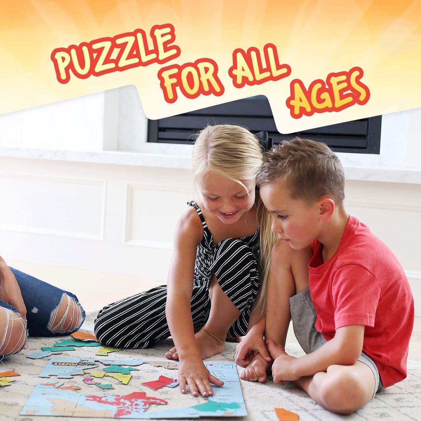 GeoToys GeoPuzzle, World Jigsaw Puzzles, 68 Pc Geography Game & Map Puzzle, Educational Games & Kids Learning Activities, Puzzle Gifts for Children Ages 6-9, Fun Learning Toys for Kids