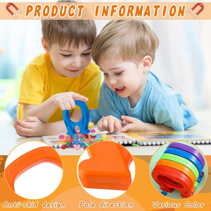 Kanayu 6 Pcs Horseshoe Magnet Toys U Shaped Magnet Movers Science Activity Exercise Student's Hands Ability Experiment Classroom Learning Toy Great Gift Idea for Girls Boys Adults, 6 Colors