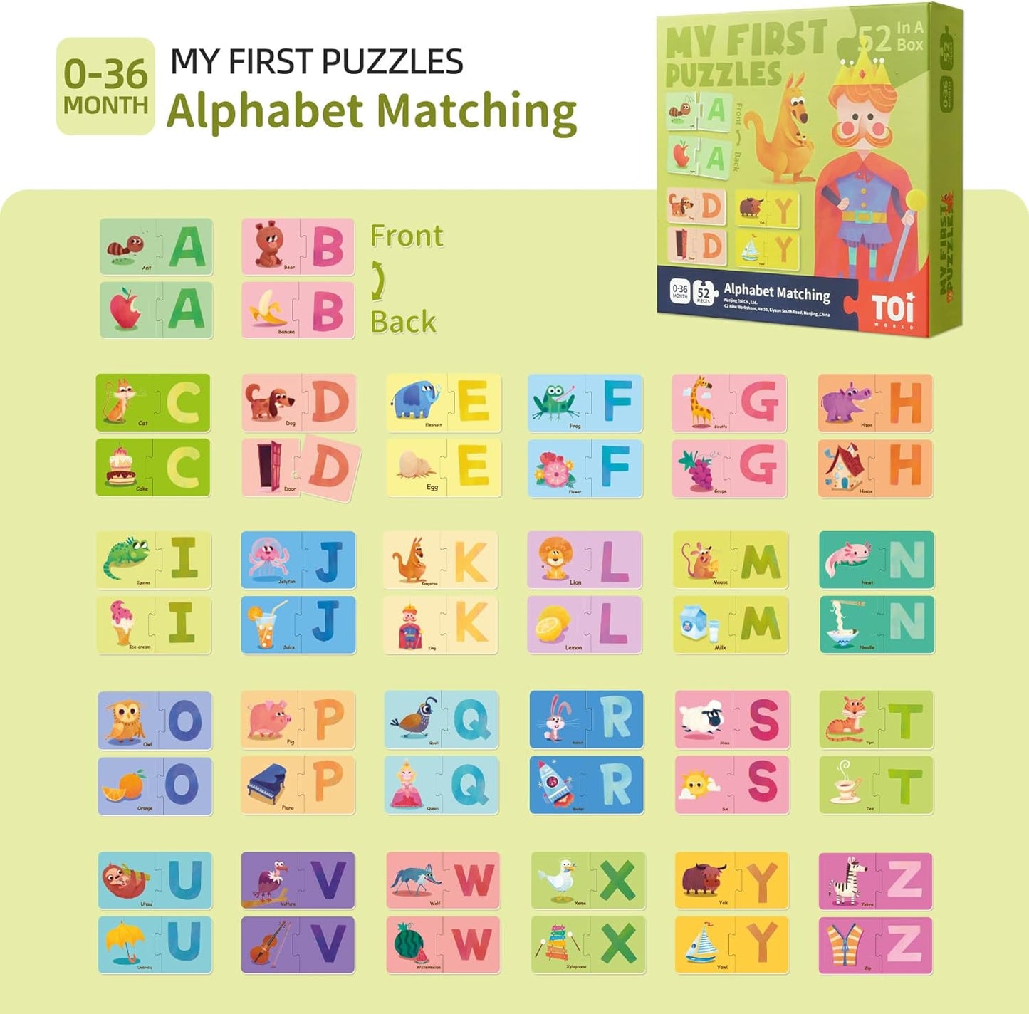 Toi 6 Packs Large Piece Toddler Jigsaw Puzzles for Kids Aged 2.5+, Animal Shaped Floor Puzzles for Beginner, Preschool Learning Game for Boys Girls, Traffic