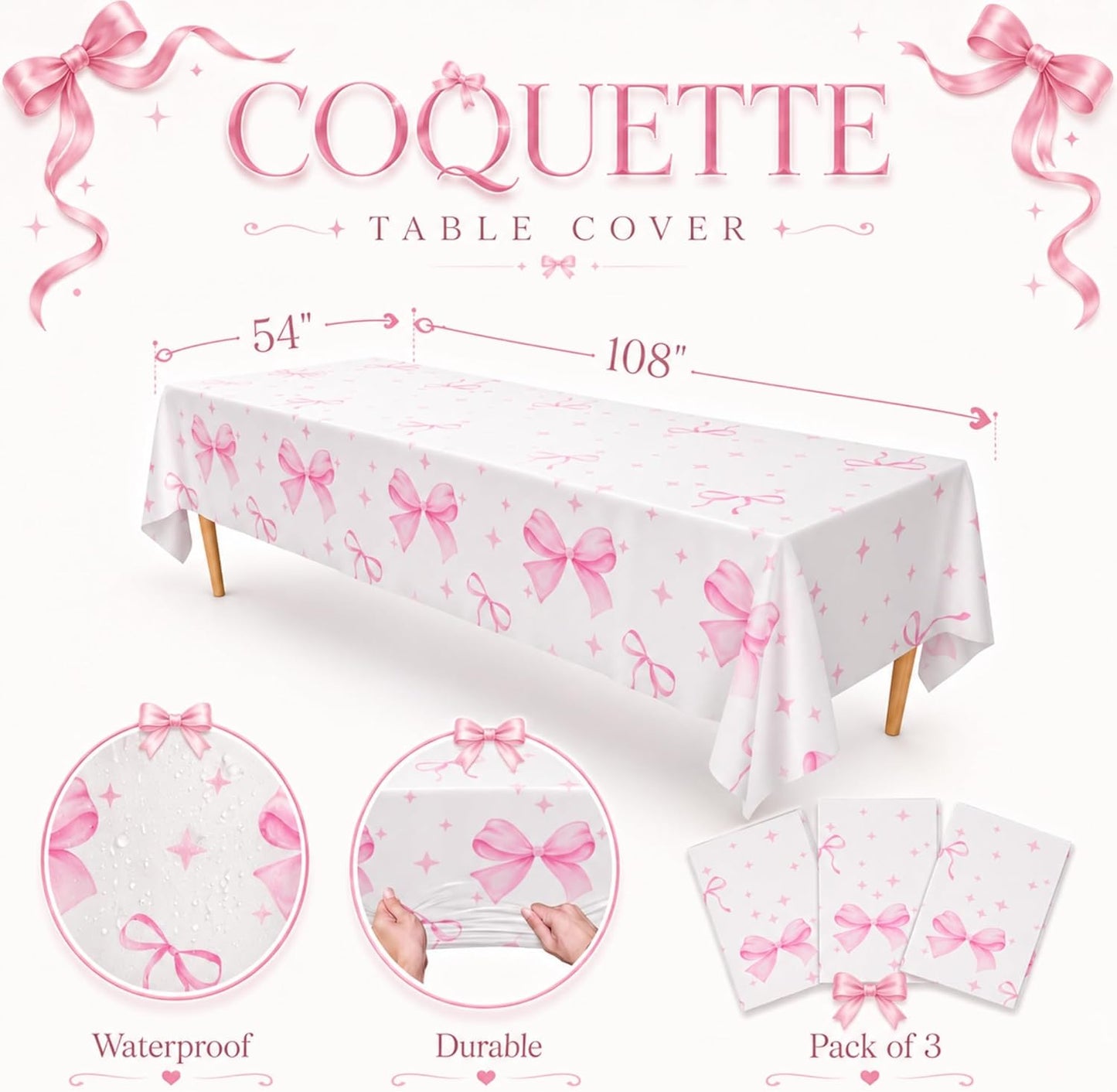 Blue Orchards Science Table Covers (Pack of 3) - 54"x108" XL - Science Birthday Party Decorations, Chemistry Party, Laboratory Theme Table Cloth