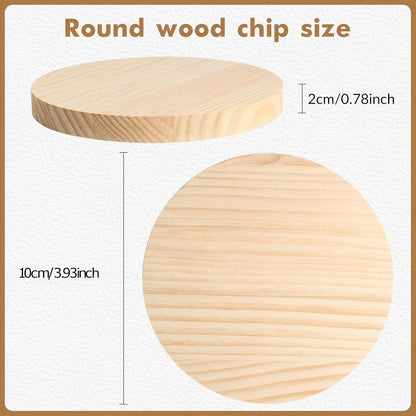 4PACK 4 inch Round Wooden Plaque, 3/4 Inch Thick Unfinished Wooden Circle Plaque, Natural Pine Wood Base for Craft Projects, Sign, Painting, Woodcarving, Engraving