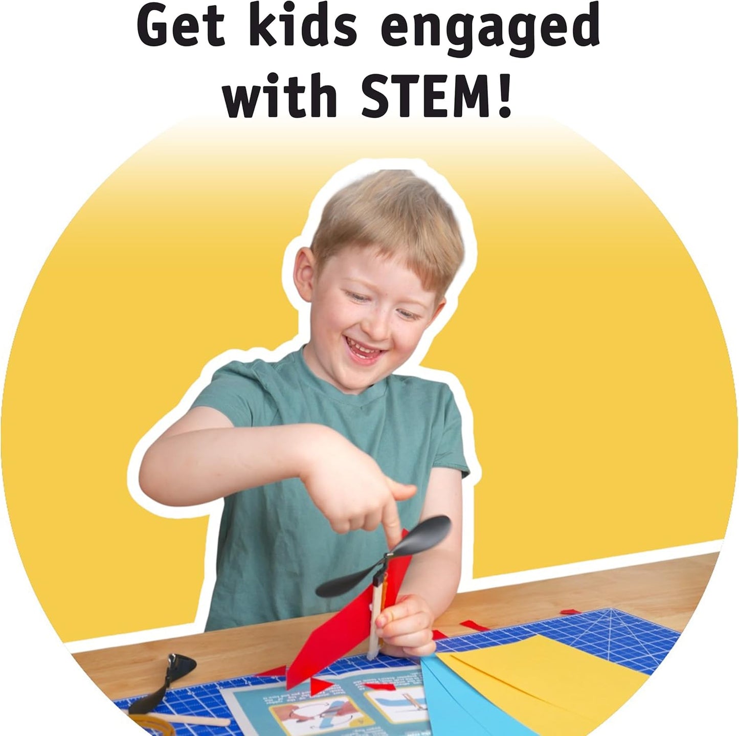 Rubber Band Helicopter Kit – 10-Pack - DIY STEM Craft Project for Kids - Build Your Own Rubberband Flying Toy