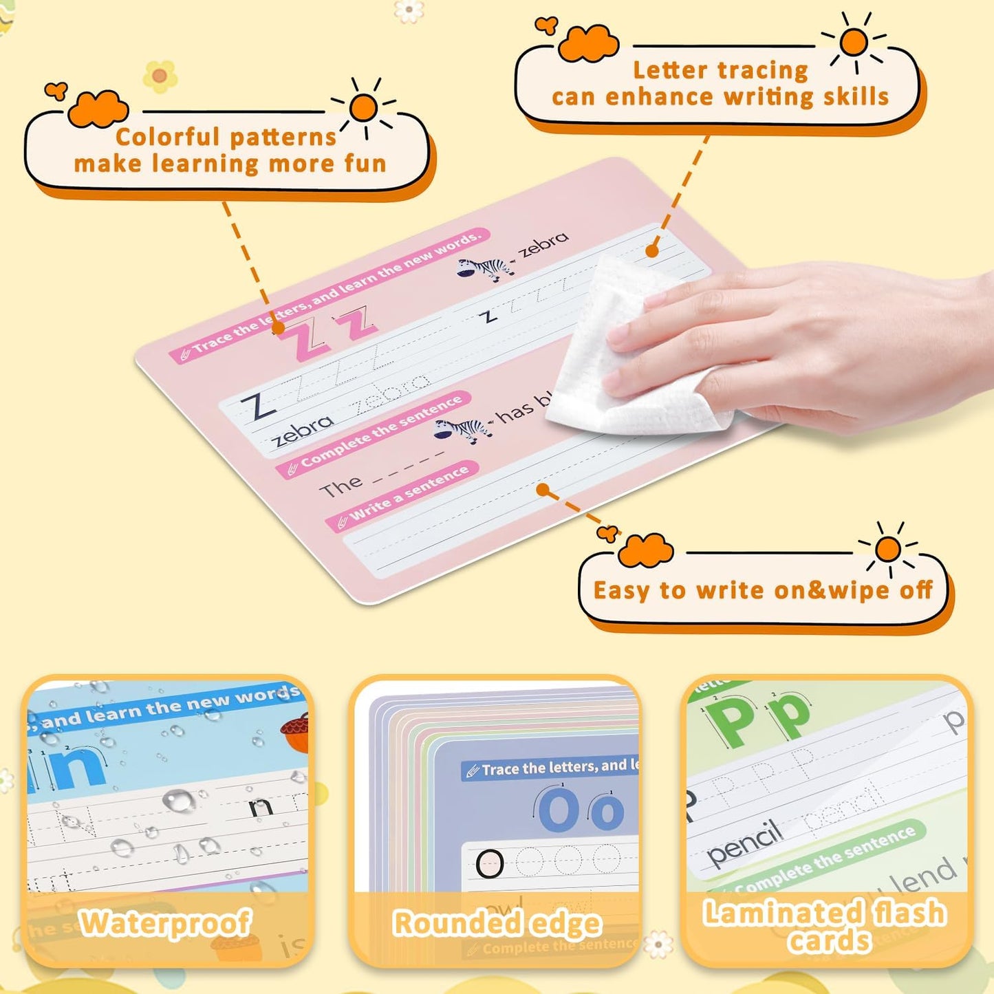 Alphabet & Number Practice Dry Erase Sheets A-Z Letters & Numbers 1-10 | Perfect for Preschool, Homeschool & Kindergarten