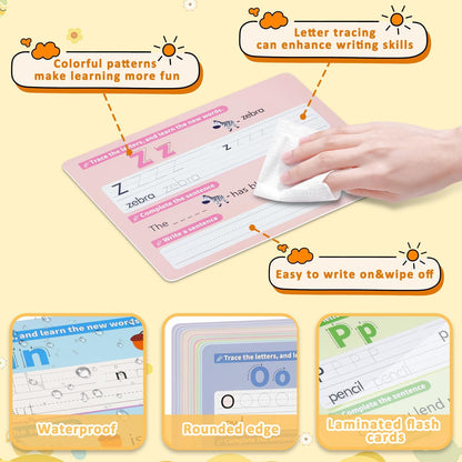 Alphabet & Number Practice Dry Erase Sheets A-Z Letters & Numbers 1-10 | Perfect for Preschool, Homeschool & Kindergarten