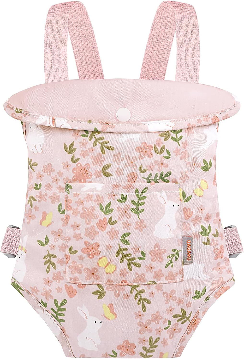 GAGAKU Baby Doll Carrier for Little Girls, Reborn Doll Accessories for Toddlers 3+ Years Old, Kids Toy Baby Dolls Sling Carrier - Pink - Moonflower
