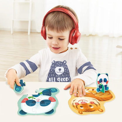 Toi 6 Packs Large Piece Toddler Jigsaw Puzzles for Kids Aged 2.5+, Animal Shaped Floor Puzzles for Beginner, Preschool Learning Game for Boys Girls, Traffic