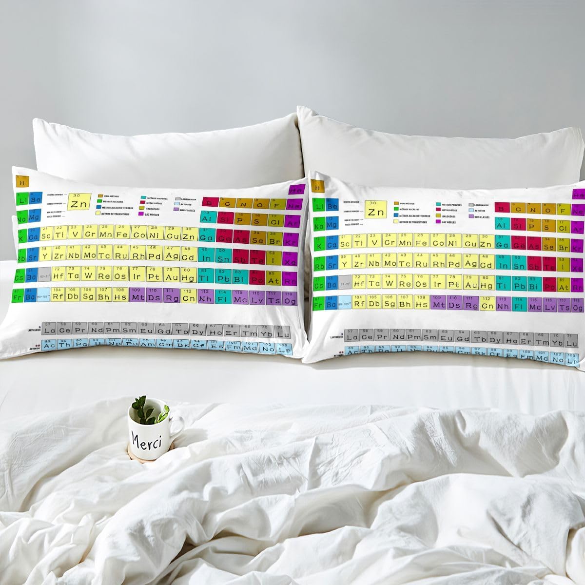 Erosebridal Science Theme Bedding Set Queen Size for Boys Girls Chemistry Periodic Table Print Duvet Cover Chemical Subject Theme Comforter Cover Teens Kids Math Science Atyle Bedspread Cover 3 Pcs