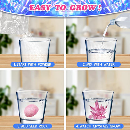 rifamee 24 Pack Valentines Day Gifts for Kids Science Kit Planting Crystal Classroom Exchange School Activities Party Favors for Boys and Girls with Card