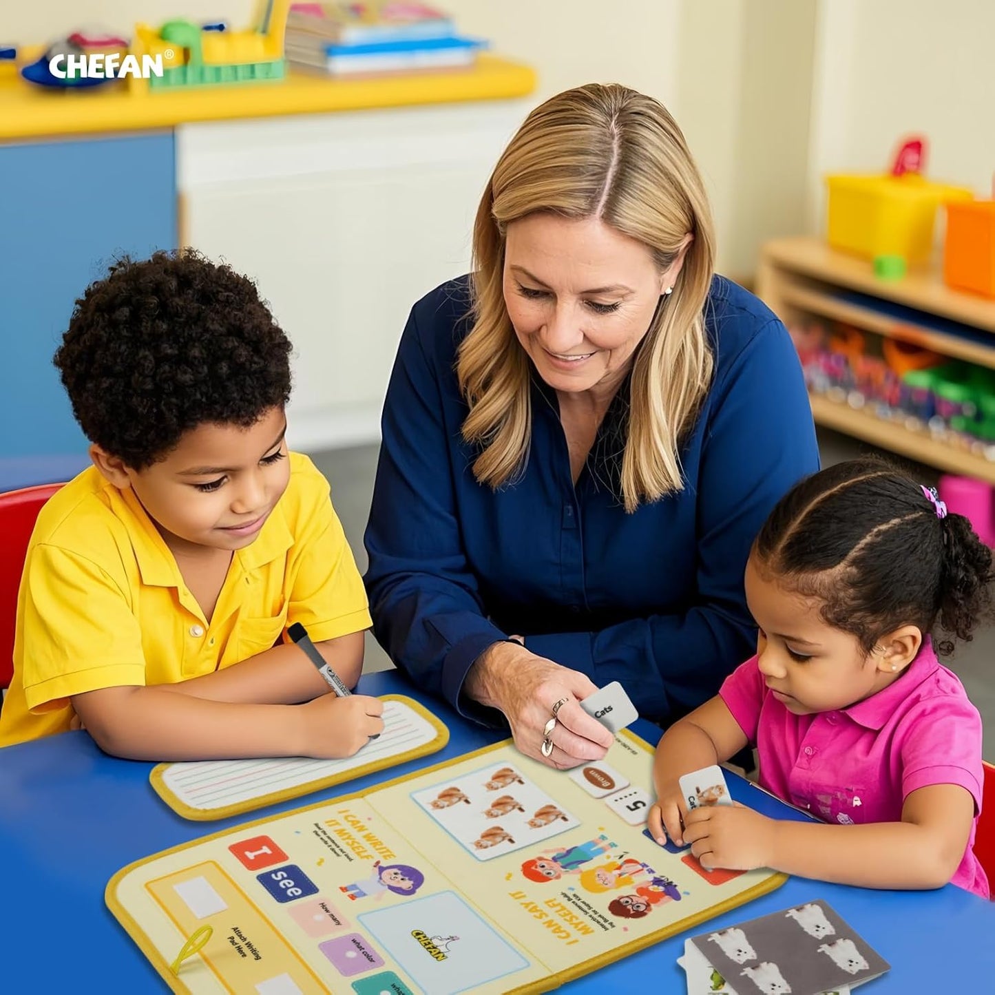 CHEFAN 165 PCS Sentence Building for Kids, Speech Therapy Materials with Writing Board, Sentence Building Games for Special Education, Reading & Language Development