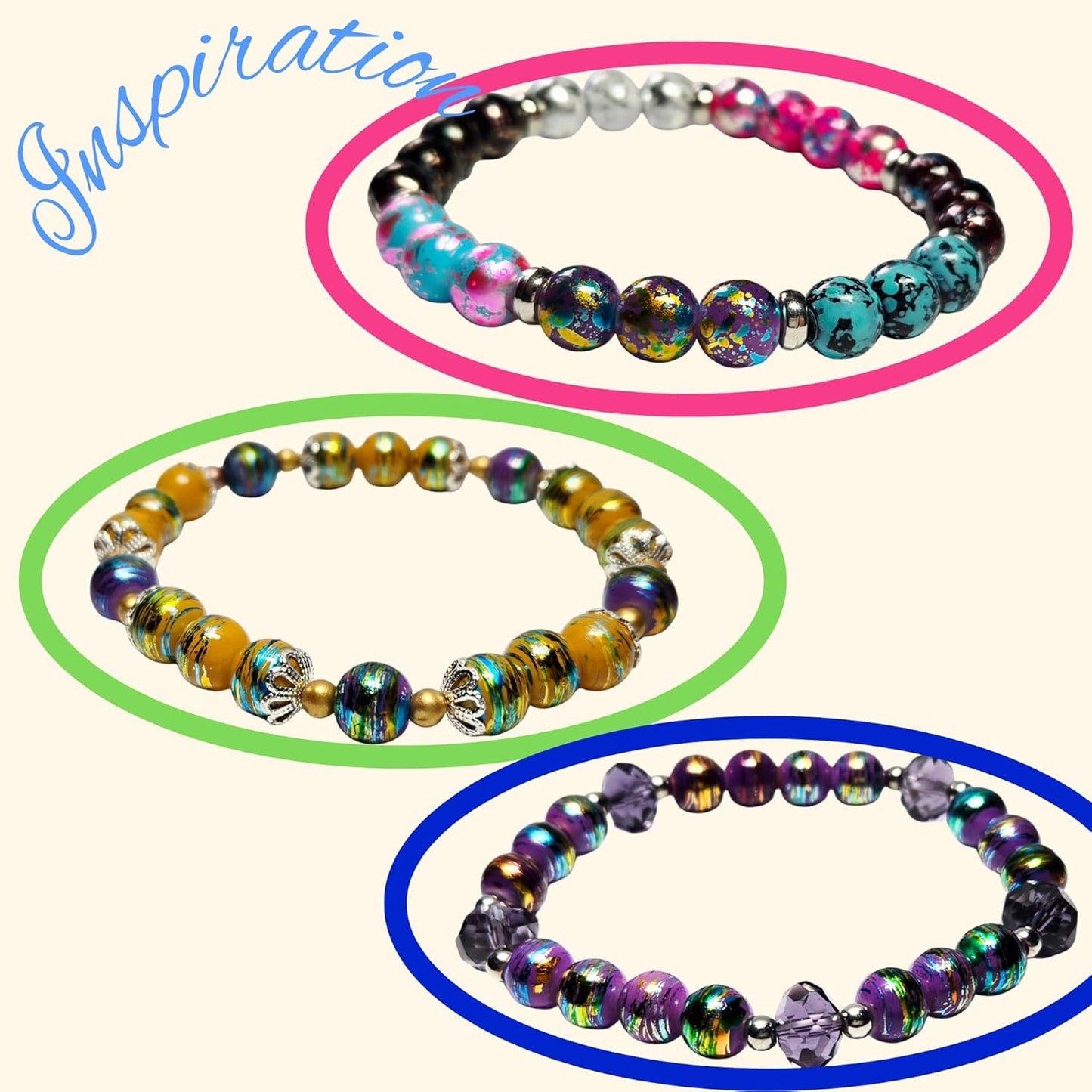 8mm Glass Beads Round Bulk for Bracelet, Glow in Dark Beads, DIY Jewelry Windchime Suncatcher Party Supplies, 300 pcs