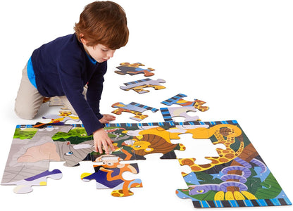Melissa & Doug Dinosaur Dawn Jumbo Floor Puzzle (24 Pieces, 2 x 3 Feet), Jigsaw Puzzle for Preschoolers and Kids Ages 3+ - FSC Certified