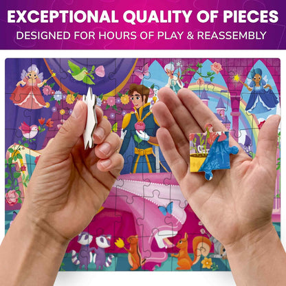 QUOKKA Puzzles for Kids Ages 4-6 - Set of 4x60 Jigsaw Puzzles for Toddlers 3-5 - Unicorn Princess Animals Toys for Children 6-8 yo - Gift Educational Game for Boys & Girls