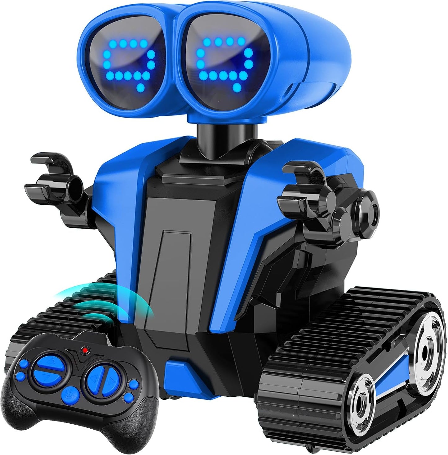 MindPal Robot Toys Rechargeable RC Robots for Kids with LED Eyes Auto-Demonstration Dance & Sing Remote Control Emo Robots for Boys Girls, Camouflage Blue