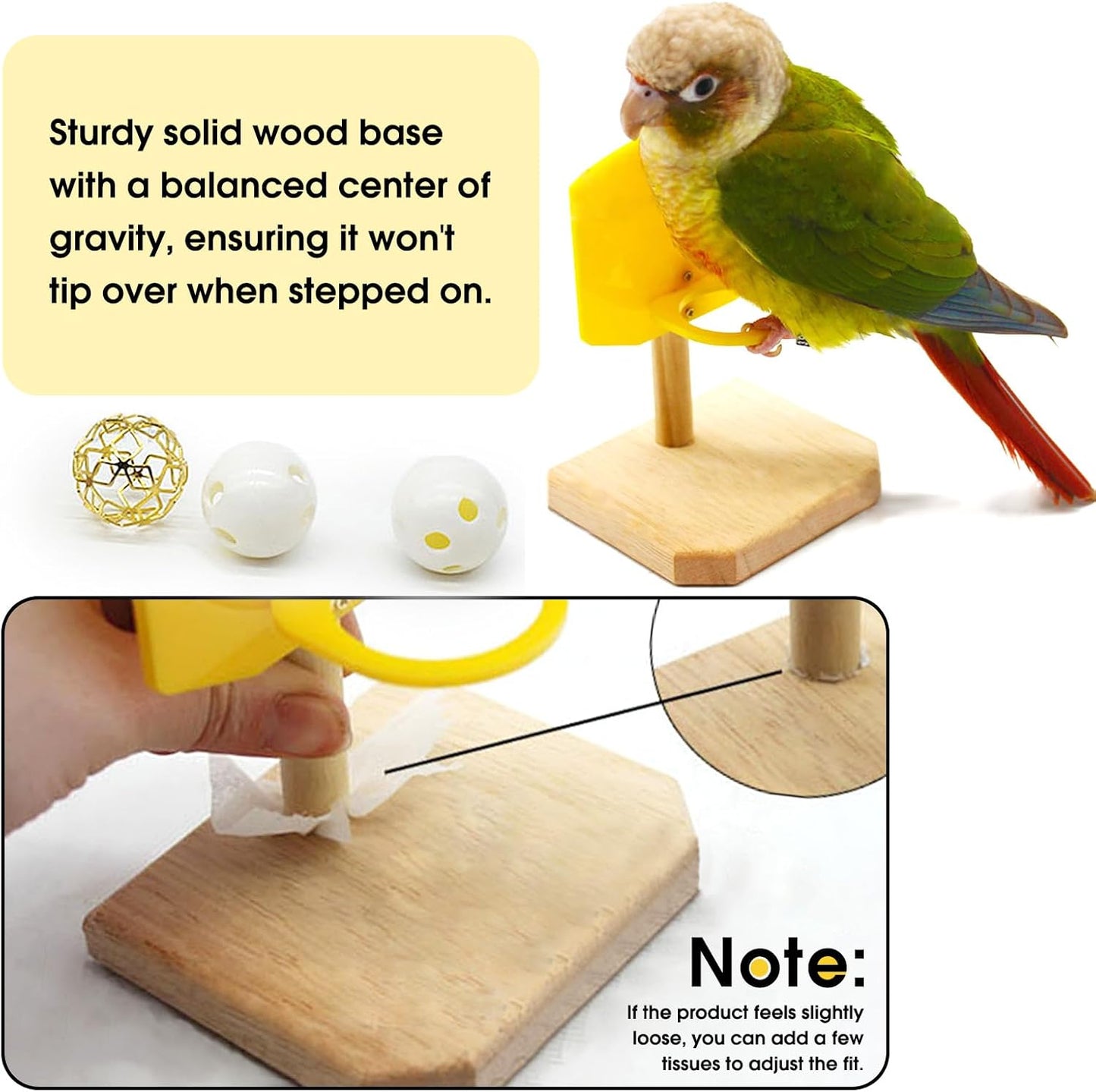 QBLEEV Bird Training Ring Toy, Parrot Trick Tabletop Toys, Educational Stacking Color Rings, Cage Toys