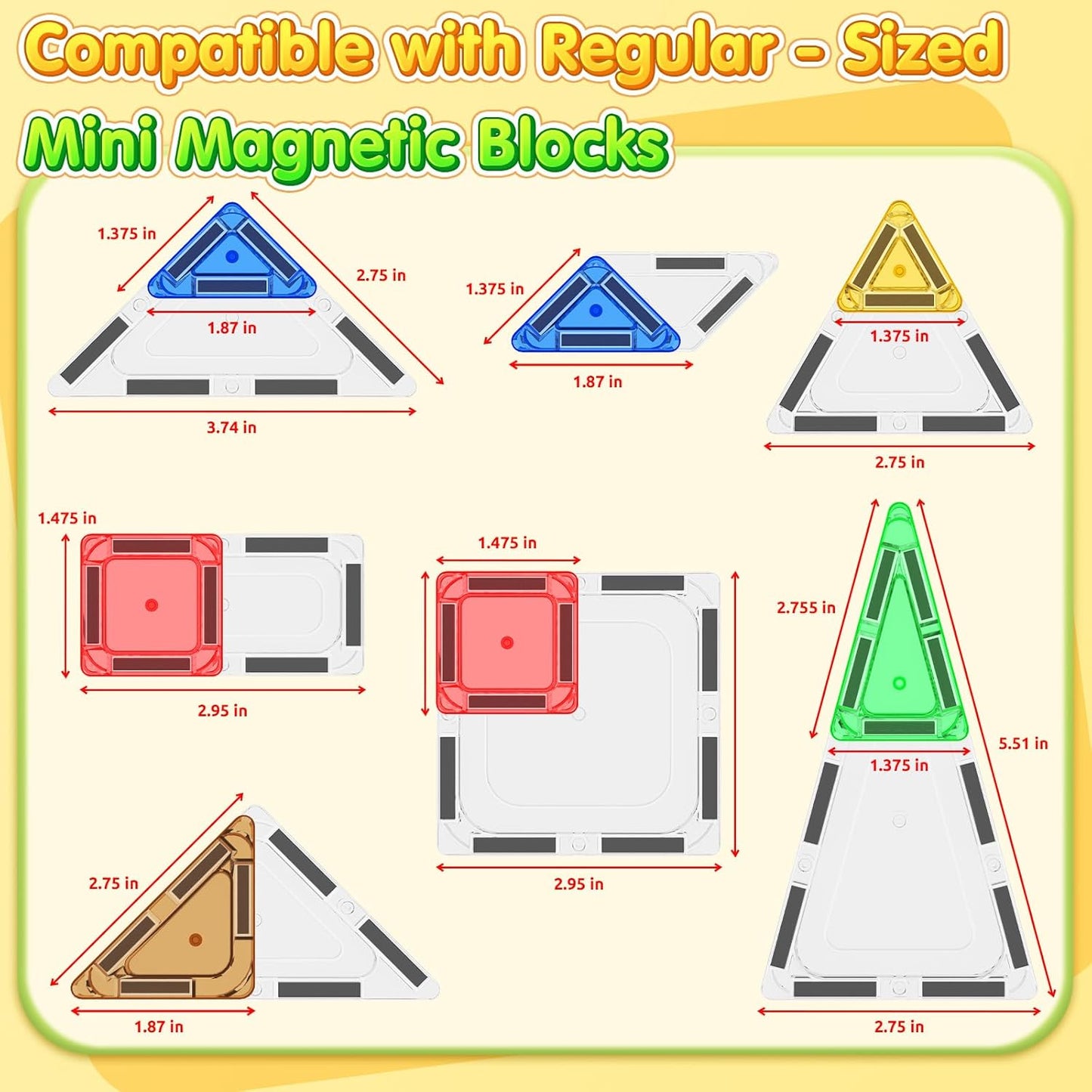 40PCS Magnetic Tiles Mini Travel Essentials Toddler Toys with Case Set, Preschool Montessori Education Magnetic Building Blocks Games Sensory Toys for 3 4 5 Year Old Boys Girls Birthday Gifts