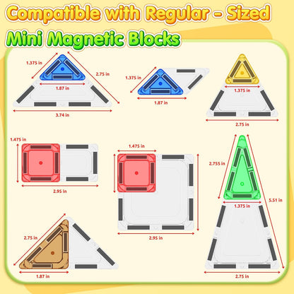 40PCS Magnetic Tiles Mini Travel Essentials Toddler Toys with Case Set, Preschool Montessori Education Magnetic Building Blocks Games Sensory Toys for 3 4 5 Year Old Boys Girls Birthday Gifts