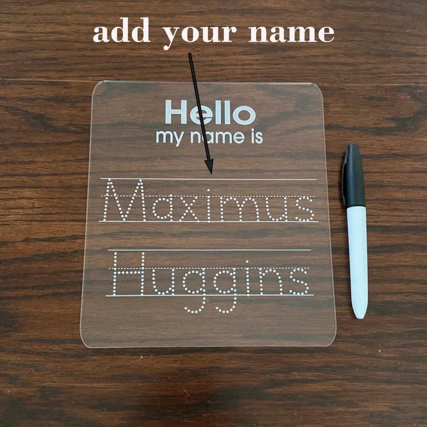 Personalized Name Trace Board Reusable ABC Letter Numbers Shapes Tracing Handwriting Practice Boards Custom Acrylic Dry Erase Board for Studs Preschool Learning Supplies Gift Classroom (4Pcs)