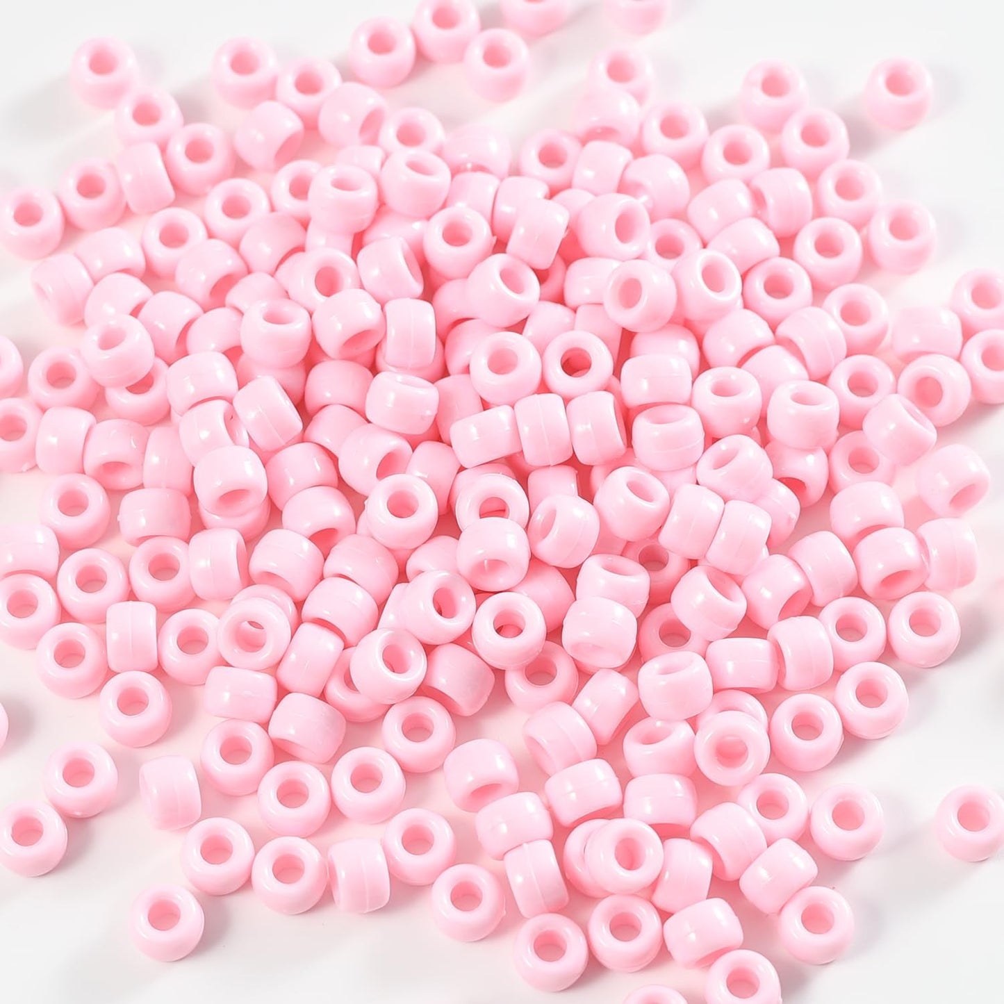 Gxueshan 1000 Pcs Acrylic Black Pony Beads 6x9mm Large Hole Pen Hair Kandi Beads Bulk for Friendship Bracelet Necklace Jewelry Making Earring Braiding Kit