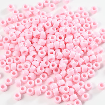 Gxueshan 1000 Pcs Acrylic Black Pony Beads 6x9mm Large Hole Pen Hair Kandi Beads Bulk for Friendship Bracelet Necklace Jewelry Making Earring Braiding Kit