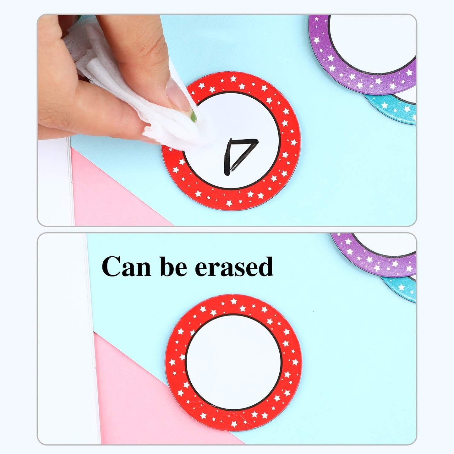Outus 40 Pcs Numbers Magnetic Accents 2 Inch Round Whiteboard Magnets Writable Circle Blank Magnets for Office School Christmas Stocking Stuffers Gifts, 8 Colors(Color Set 1)