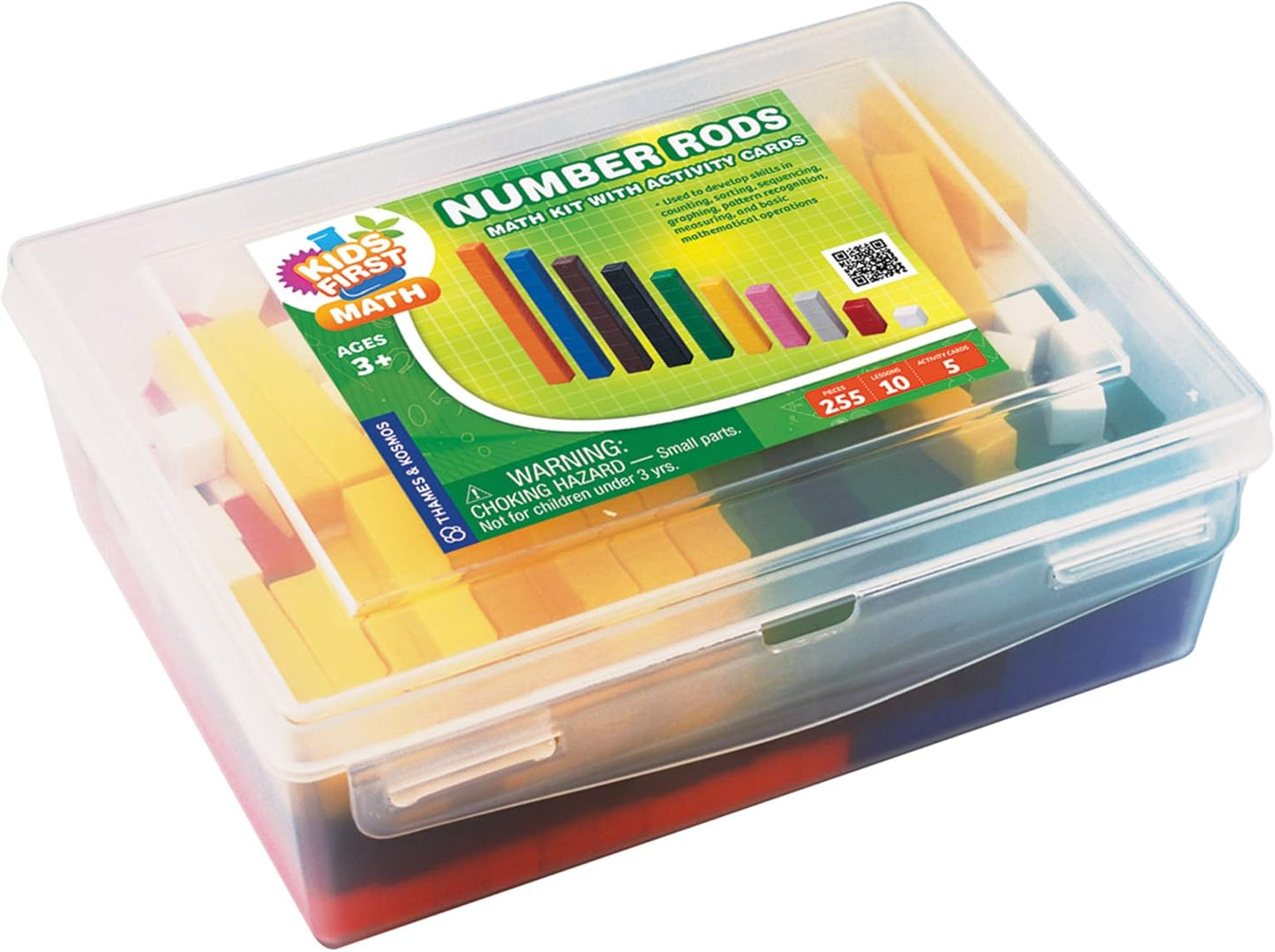 Kids First Math: Number Rods Math Kit w/Activity Cards | Develop Skills in Counting, Sorting, Sequencing, Graphing, Measuring & More | Visual Hands-on Math for at-Home or Classroom Learning, Ages 3+