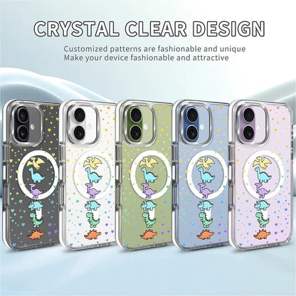 for iPhone 17 Pro Max Case [Compatible with Magsafe],Girls Women Clear Magnetic Case Silicone Shockproof Protective Cover with Pattern Colorful Motivational Letters