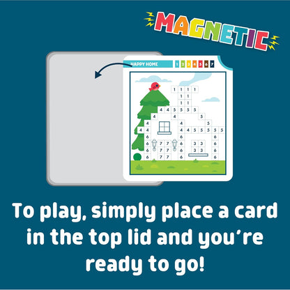 Chuckle & Roar Magnetic Puzzle Kit – Magnet by Number Edition, Mess-Free Color Matching Activity with 30 Challenges, Travel-Friendly Learning Toy for Kids Ages 4+