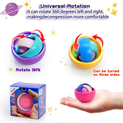 6 Pack Orbit Ball Toy, Fidget Cubes Top Spinning Toy, Great Party Favor Gifts & Creative Decompress Toys, Puzzle Games as Stress Relief Gifts for ADHD Kids Children's Day Gifts