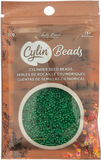 John Bead 25g Cylin Beads Opaque Turquoise Green 11/0 Glass Cylindrical Seed Beads for Jewelry Bracelets Necklaces Earrings Making Embroidery