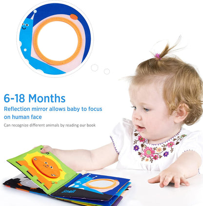 beiens High Contrast Black and White Baby Book - Touch and Feel Crinkle Sensory Toy - Visual Stimulation Interactive Montessori Toys for 0-12 Months Infant Newborn - Baby Gift for Boys Girls
