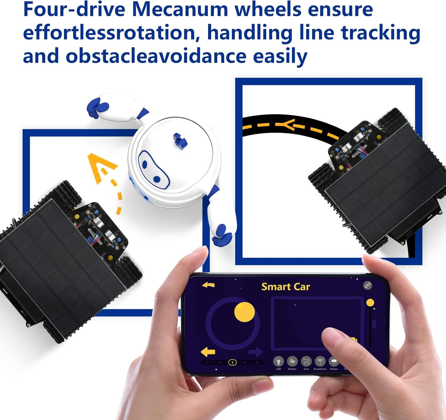 ACEBOTT Smart Robot Tank Car Kit with ESP32 for Arduino Robotics for Kids Ages 8-12 12-16 STEM Science Kits Coding Gifts for 8-16 Year Old Boys Girls Teens Cool Engineering Building Toys Unique Gifts