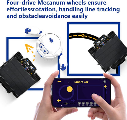 ACEBOTT Smart Robot Tank Car Kit with ESP32 for Arduino Robotics for Kids Ages 8-12 12-16 STEM Science Kits Coding Gifts for 8-16 Year Old Boys Girls Teens Cool Engineering Building Toys Unique Gifts
