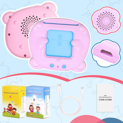 Spanish & English Talking Flash Cards for Toddler, Bilingual Flash Cards Learning Montessori Toys with 224 Sight Words, Speech Therapy Toys for Children Sensory Preschool Education