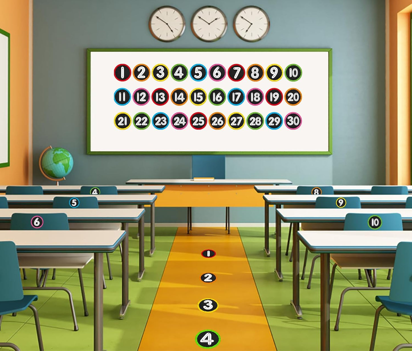 WhatSign Line up Spots for Classroom Floor - 36Pcs Floor Numbers for Classroom Lining up Number Stickers for Back to School Kindergarten Preschool Elementary Supplies