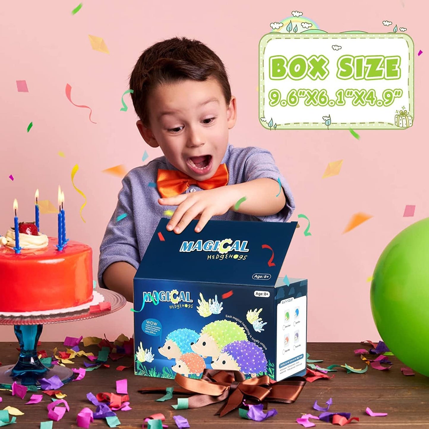sdaymol Crystal Growing Kit for Kids - 2 Colors Hedgehog to Grow Fast in (24H),Science Experiments Learning & Educational Toys,Science Kits for Kids Age 8-12 STEM Project Gifts for Boys & Girls 6+