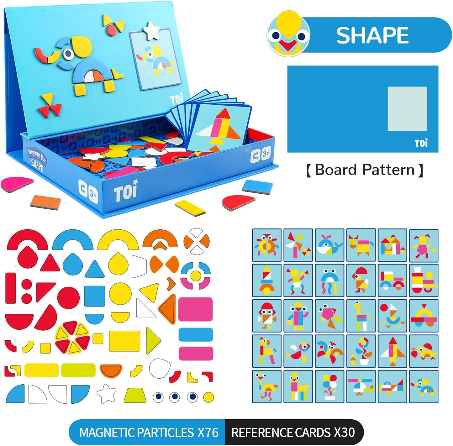 Toi Kids Magnet Toys Magnetic Jigsaw Puzzle Boxes with Game Board for Kids Ages 3-8, Portable Travel Game, Transport