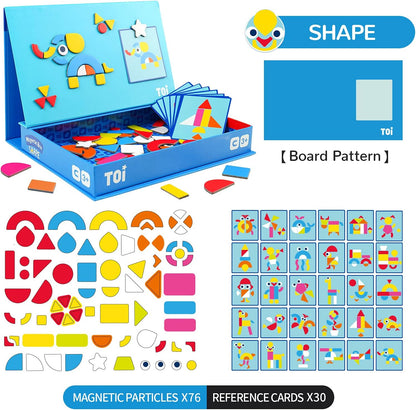 Toi Kids Magnet Toys Magnetic Jigsaw Puzzle Boxes with Game Board for Kids Ages 3-8, Portable Travel Game, Transport