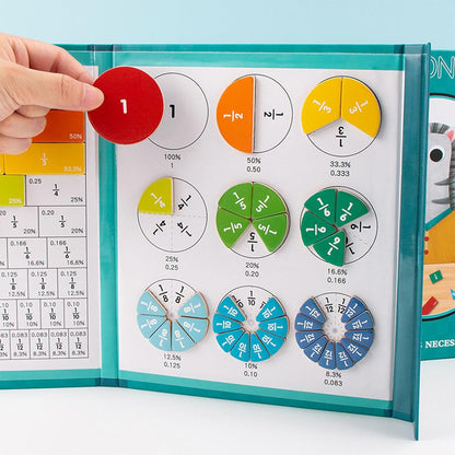 Magnetic Fraction Demonstration Book, Magnetic Fraction Tiles Disc Set (Zebra)