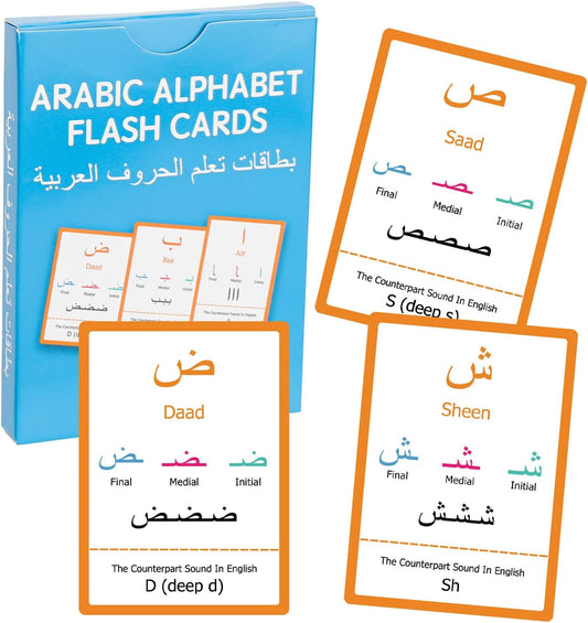 28pcs Arabic Alphabet Flashcards, Learn Arabic Alphabet for Beginner, Educational Language Learning Resource for Grade School, Classroom, Homeschool Supplies
