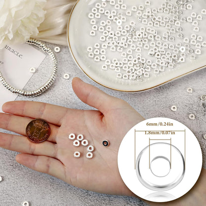 1500pcs 6mm Flat Round Spacer Beads Disc Loose Jewelry Making Beads for DIY Bracelet Necklace Earring Craft Supplies, Gold & Silver