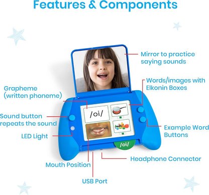 hand2mind Talking Mirror My Sounds Phoneme Set, Phonemic Awareness, Speech Therapy Materials, Phonics Manipulatives, Toddler Talking Flash Cards, Letter Sounds, Preschool Learning Activities