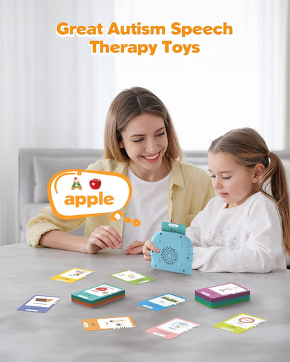 Airbition Talking Flash Cards for Toddlers 1 2 3 4 Year Olds, Montessori Language Learning Toys with 224 Words, Pocket Speech Therapy Toys, and Speech Development Educational Playthings for Children