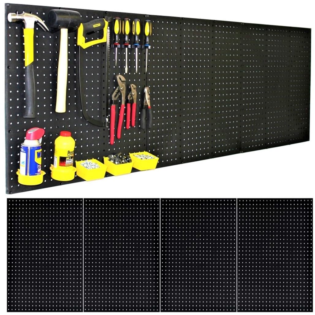 WallPeg Made in USA Pegboard Panels Garage Organization - Wall Storage Kit (PB-2 B) (2) ea - 24" x 16" Peg Board Tool Organizer Panel Set - Garage Organizer Kit