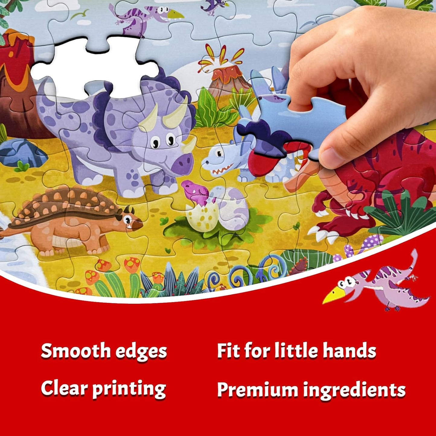 GIVEITALL Jigsaw Puzzles for Kids Ages 3-5 6-8 8-10 Year Old,Dog Planet Floor Puzzle 36 Pieces Enlightening Game Creative Gifts for Boys Girls (Dog)