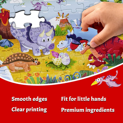 GIVEITALL Jigsaw Puzzles for Kids Ages 3-5 6-8 8-10 Year Old,Dog Planet Floor Puzzle 36 Pieces Enlightening Game Creative Gifts for Boys Girls (Dog)